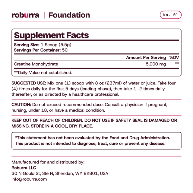 Foundation — Supplement Facts (Blush)