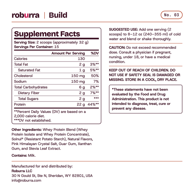 Build — Supplement Facts (Blush)