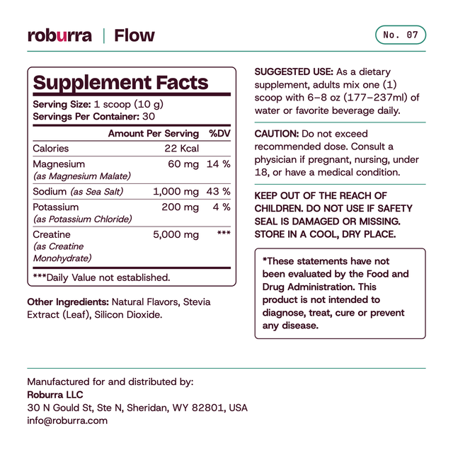 Flow — Supplement Facts (Blush)