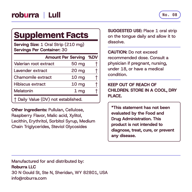 Lull — Supplement Facts (Blush)